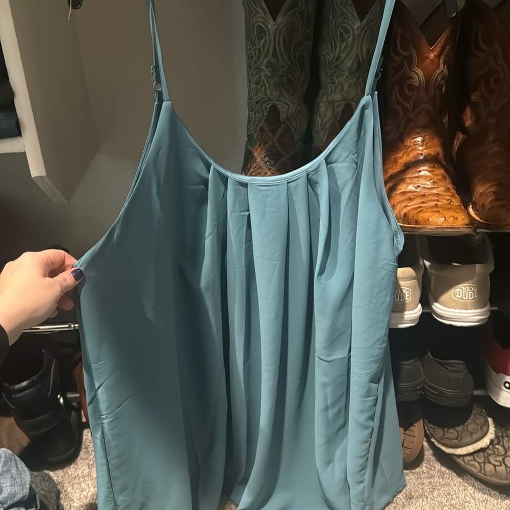 Teal Zensana flowy tank top